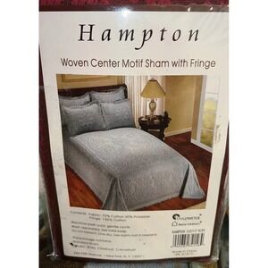 New Stylemaster Woven Center Motif  Fringe Standard Sham Ruby Red